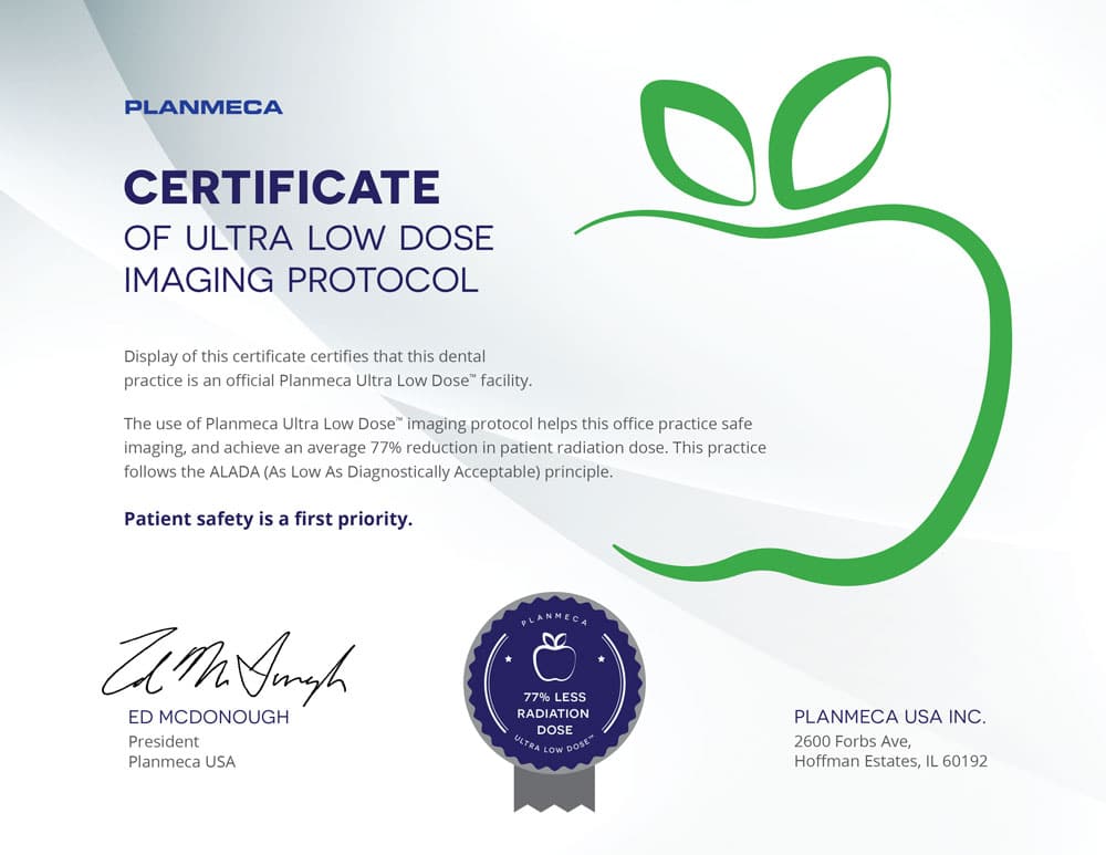 Certificate of Low Dose Imaging Protocol